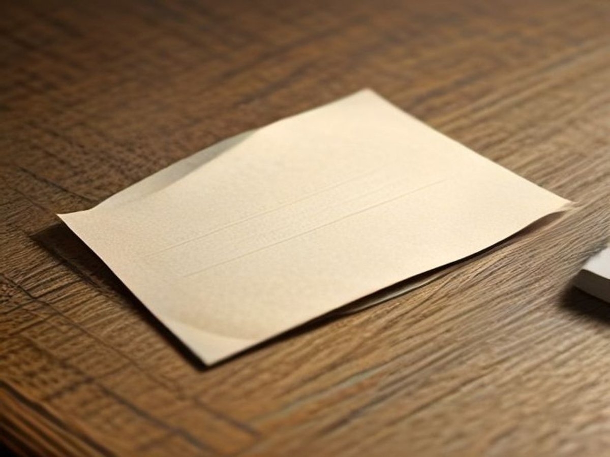 An envelope and letter on a wooden table